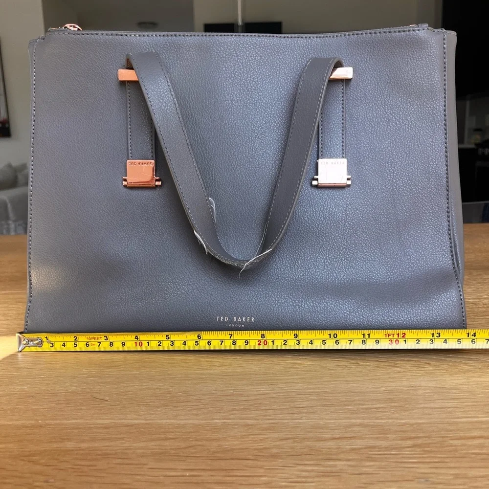 Ted Baker Charcoal Briefcase Bag with Rose Gold Hardware